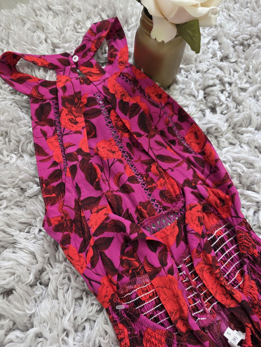 Abel The Label Floral Maxi Dress - Smocked Waist Sz S - Picture 11 of 16